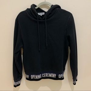 Opening Ceremony Black Logo Elastic Hoodie
